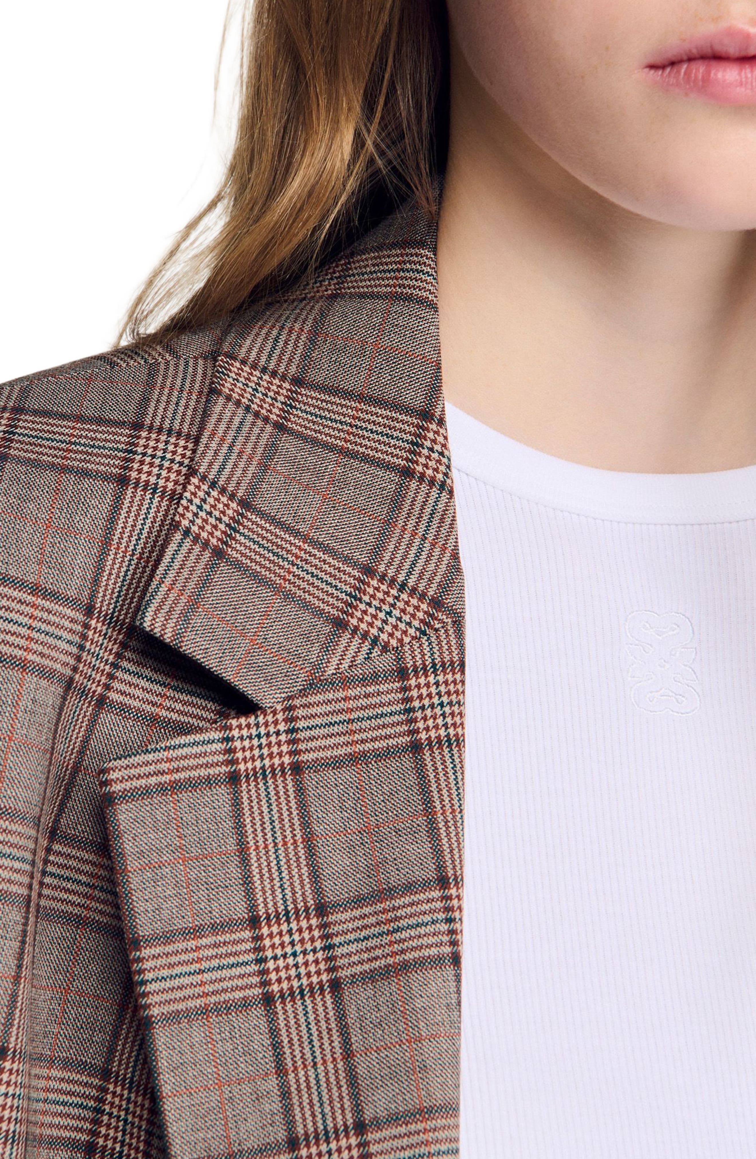 SANDRO Check suit jacket (Women) | Nordstrom