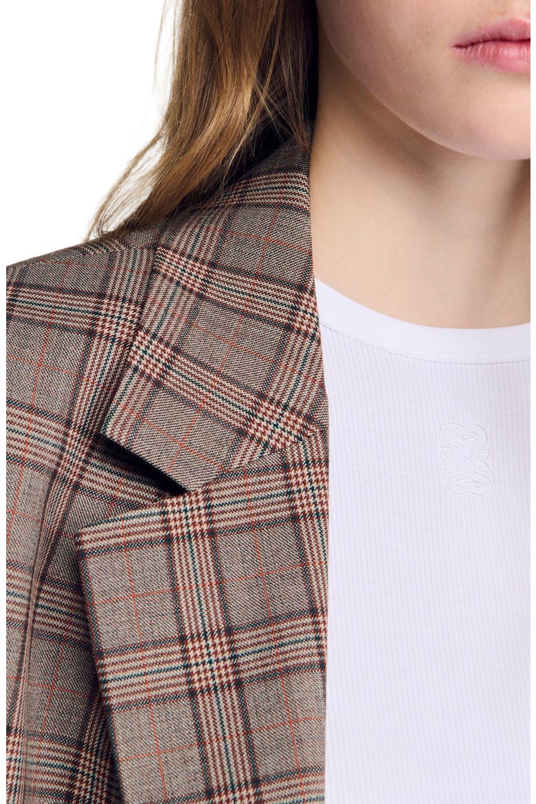 Check suit jacket, Alternate, color, Brown