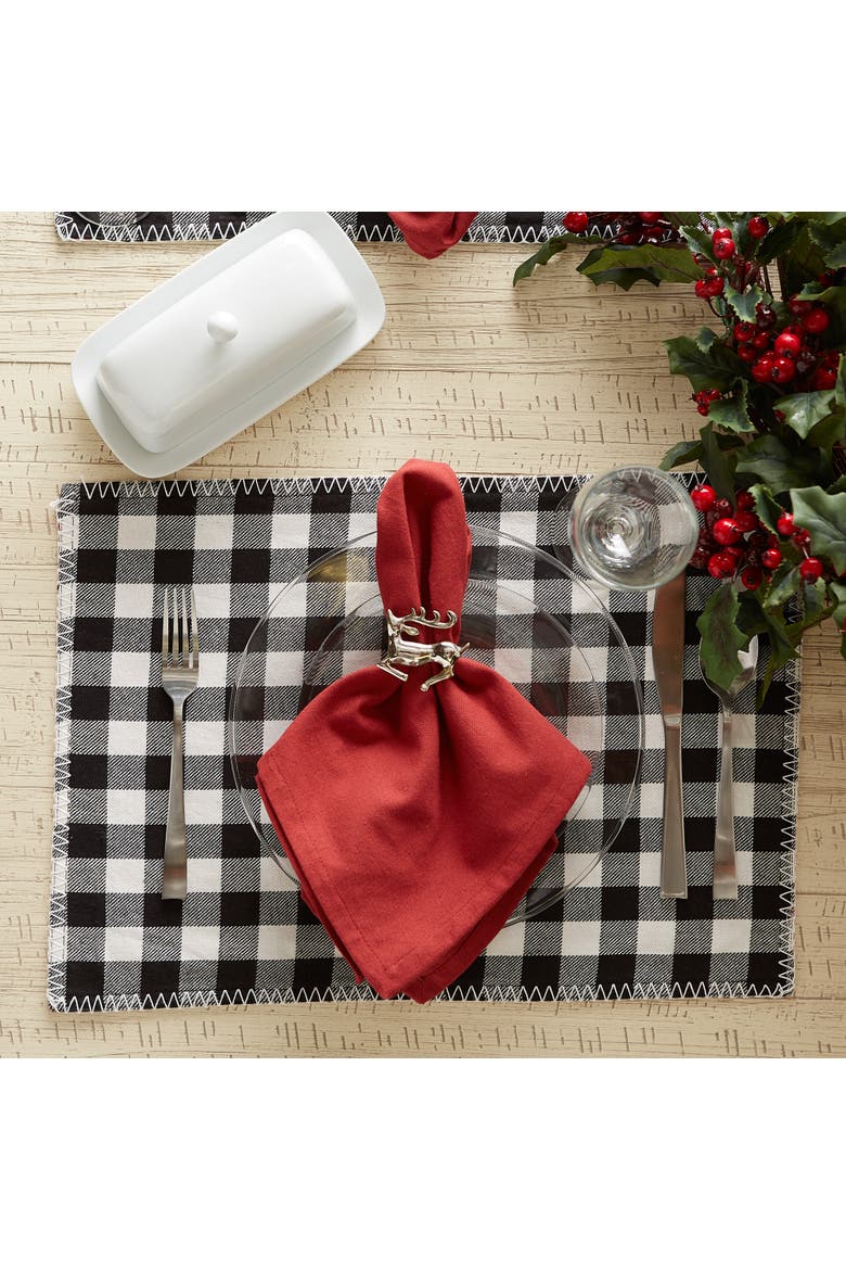 Christmas Buffalo Check Emb Placemat Set/6, Alternate, color, Christmas Buffalo