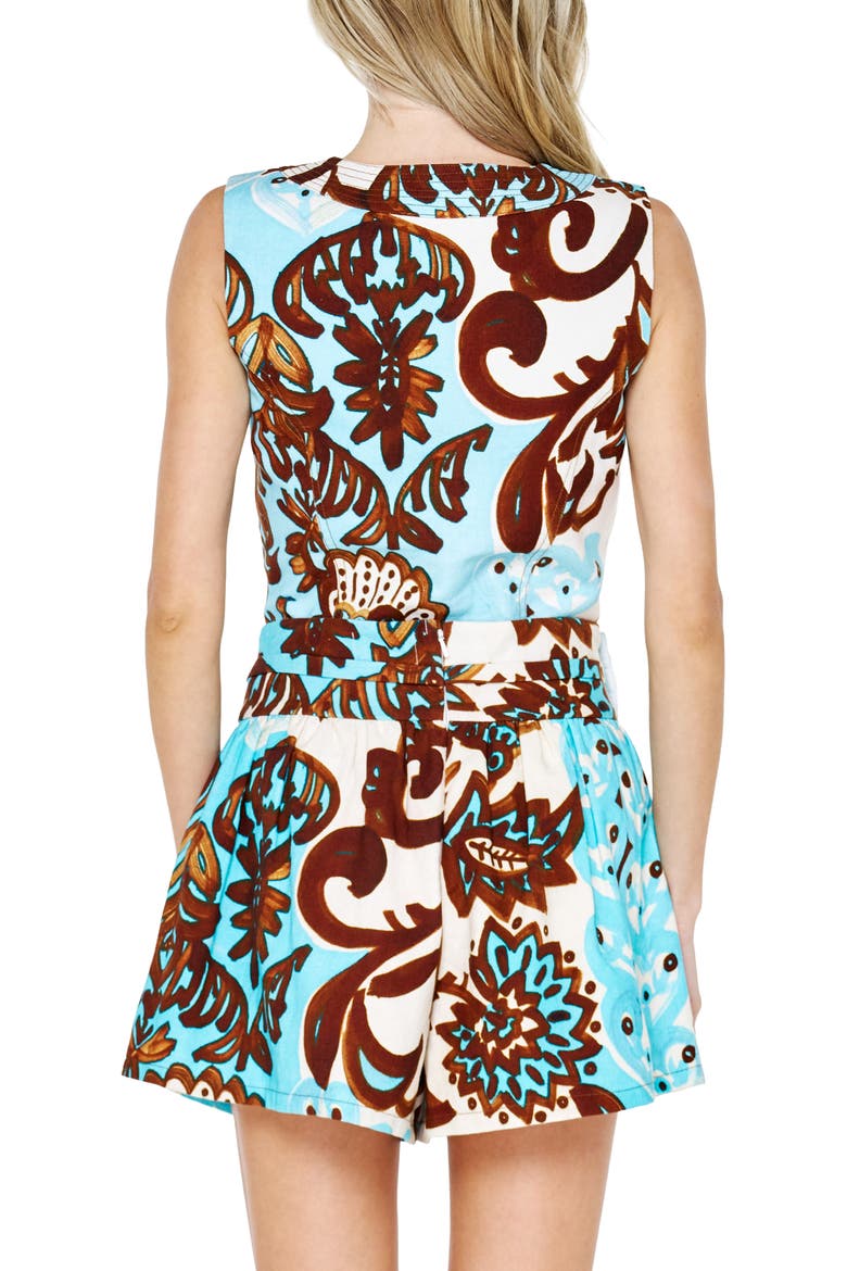 Akia Sleeveless Cotton Romper, Alternate, color, CREAM MULTI