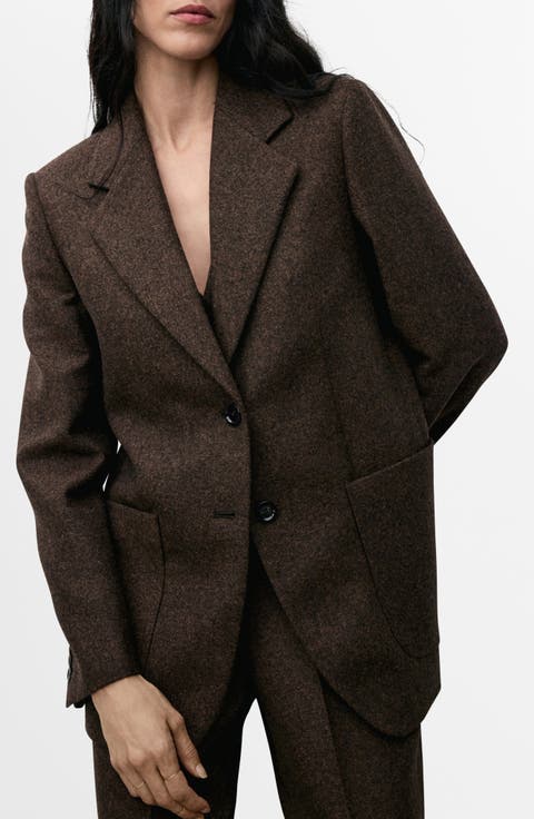 Speckled Wool Blend Blazer