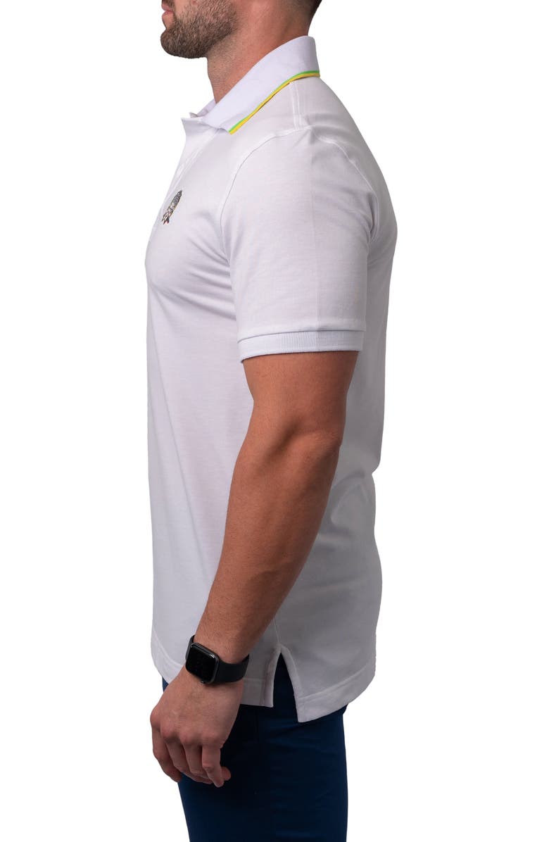 Maceoo Mozart Solid Cotton Polo, Alternate, color, White