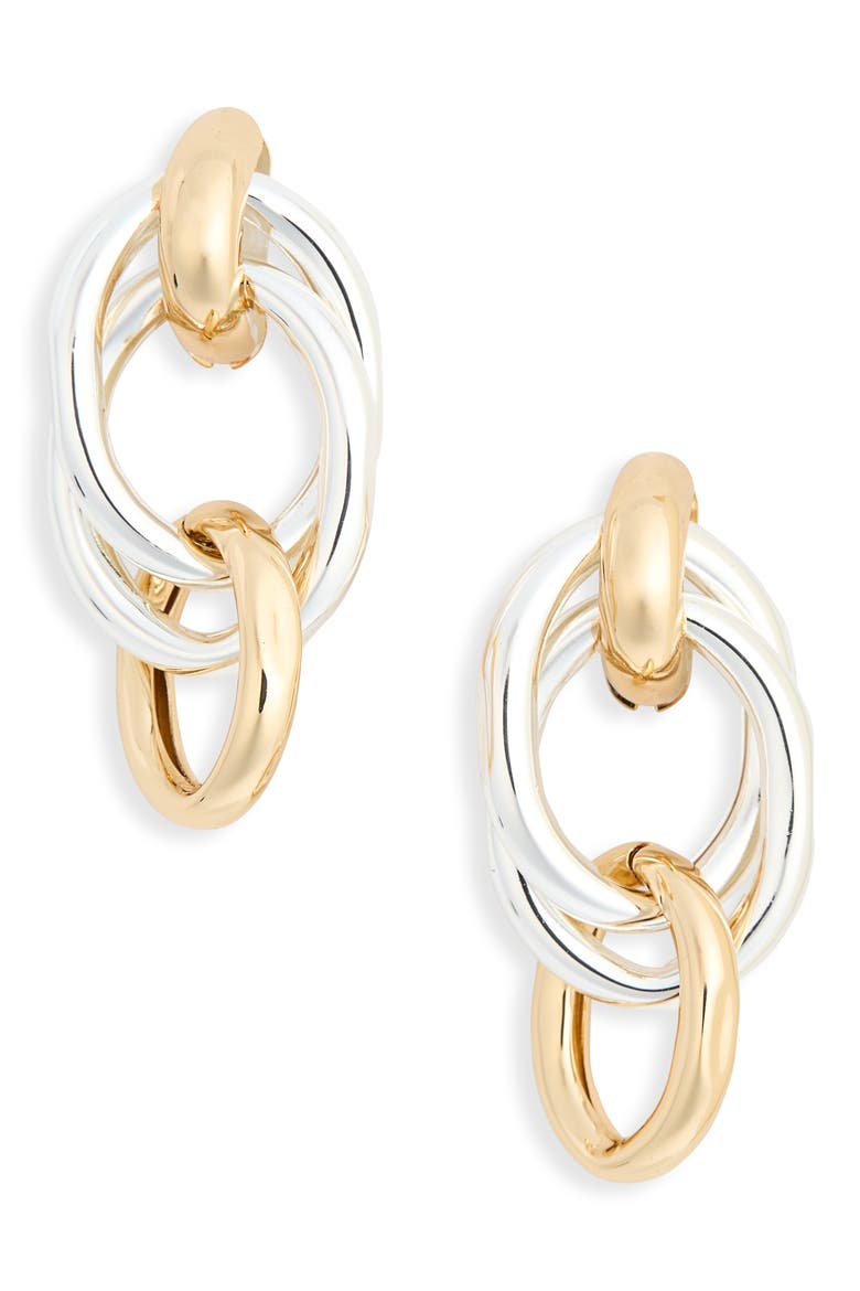 Multi Ring Hoop Earrings, Main, color, GOLD- SILVER