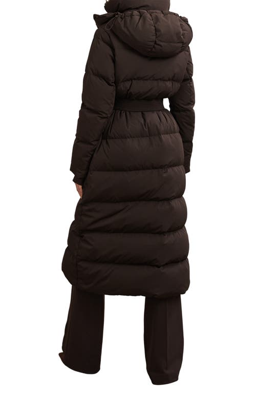 Reiss Colette Quilted Longline Puffer Jacket In Brown