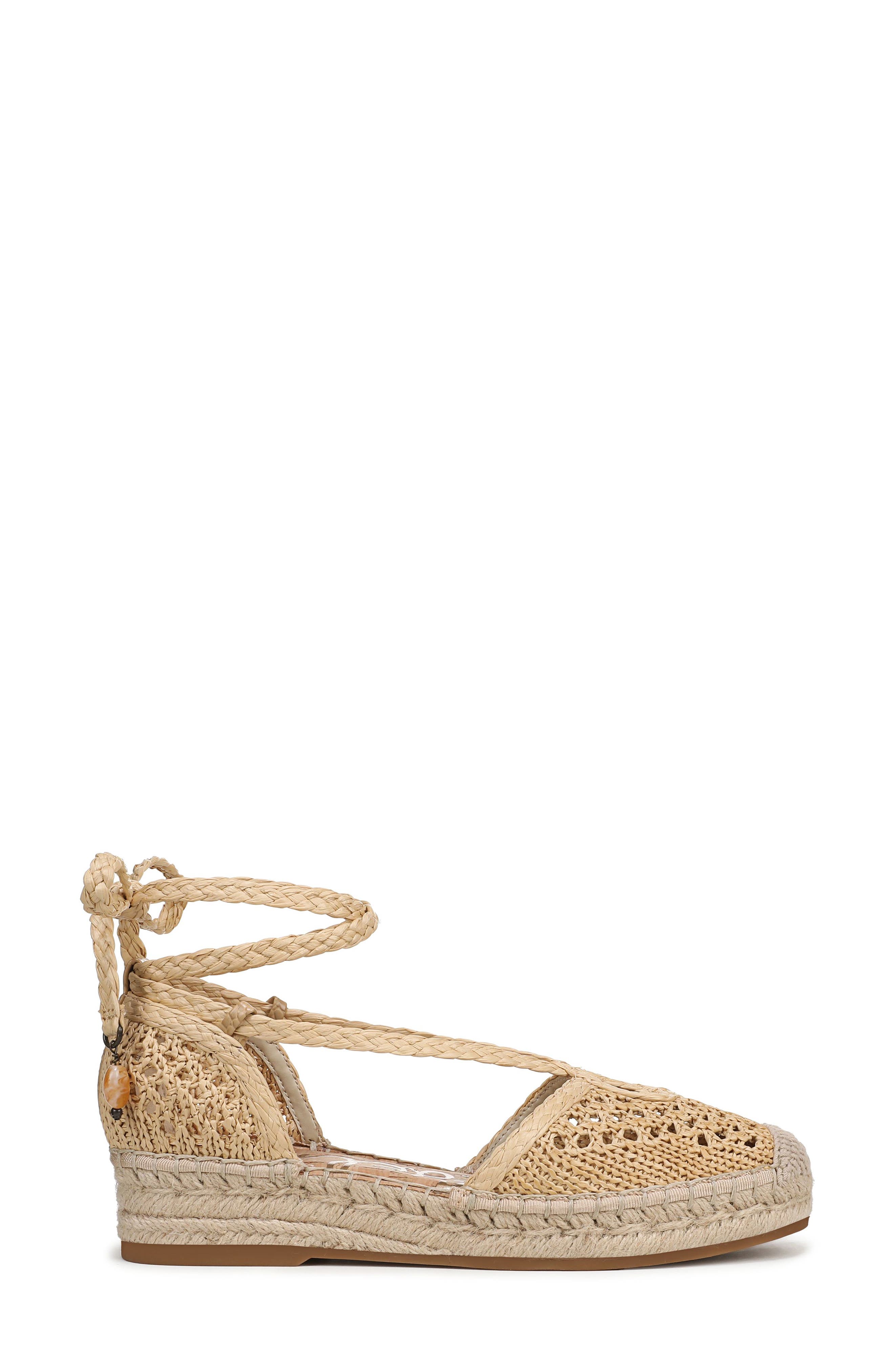 Sam Edelman Margot Ankle Wrap Platform Espadrille, Alternate, color, Natural