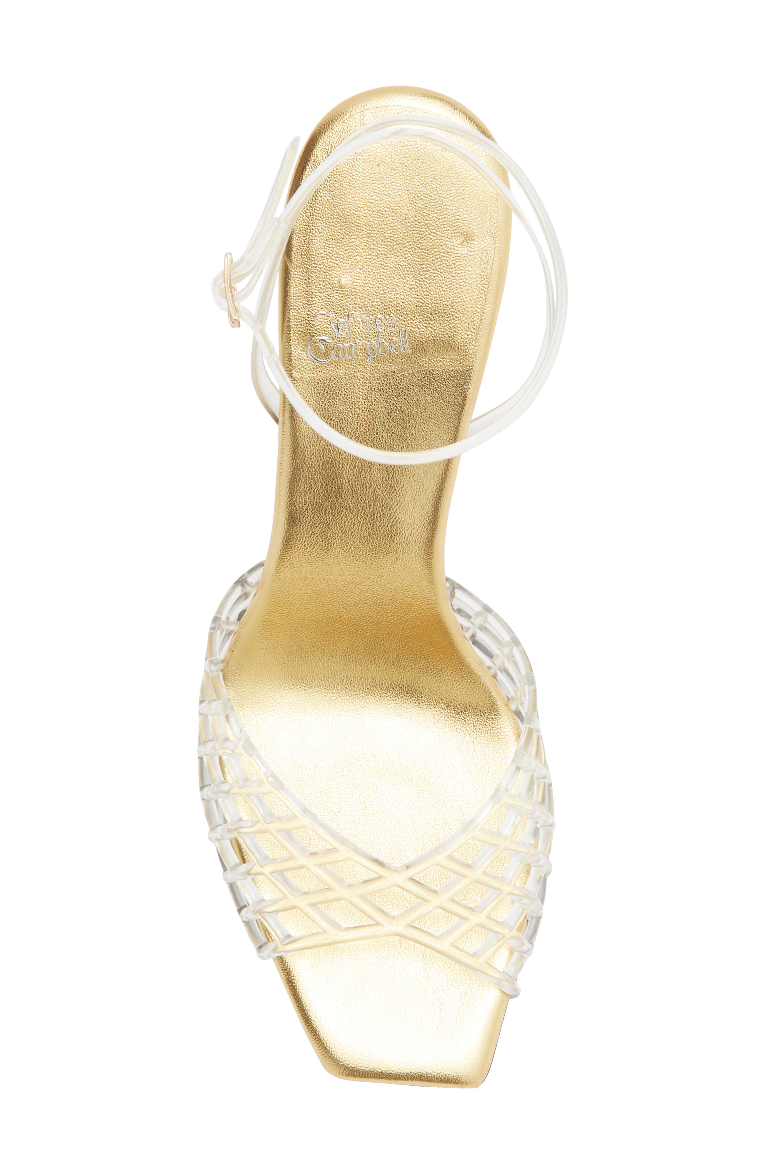 Lattix Ankle Strap Jelly Sandal, Alternate, color, CLEAR GOLD