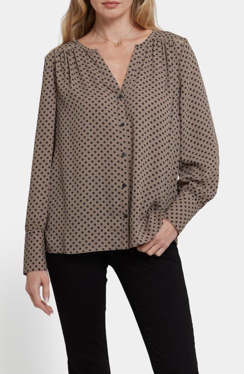 Liliana Lace Inset Peasant Top