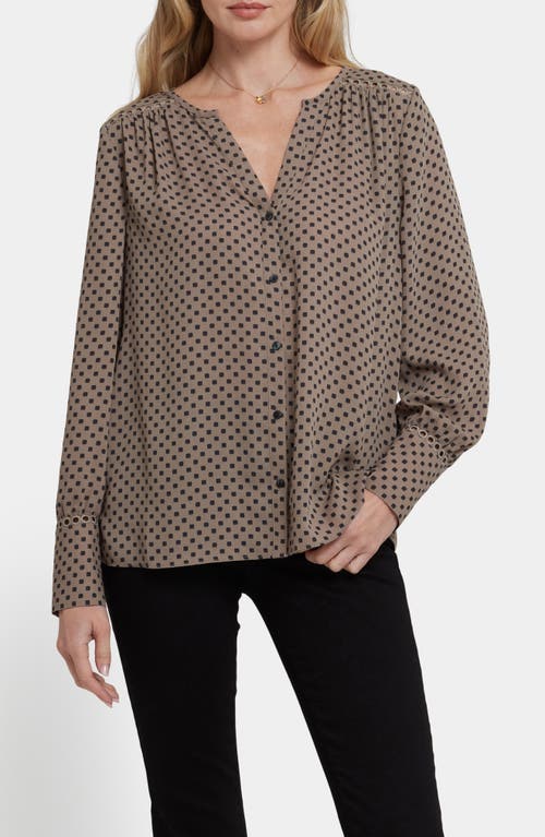Nydj Liliana Lace Inset Peasant Top In Neutral