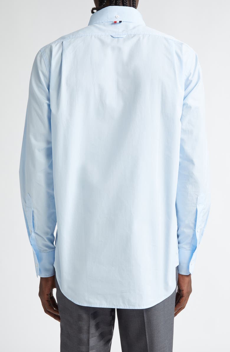 Thom Browne Straight Fit Button-Down Shirt, Alternate, color, Light Blue