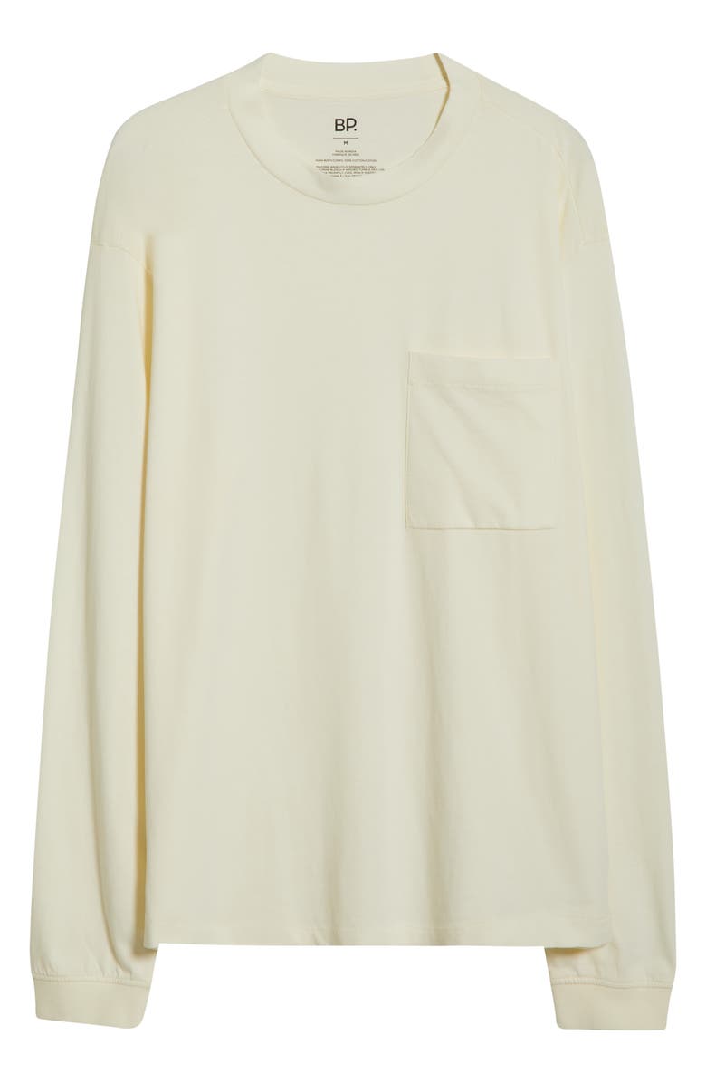 BP. Oversize Long Sleeve Pocket T-Shirt, Alternate, color, Ivory Egret