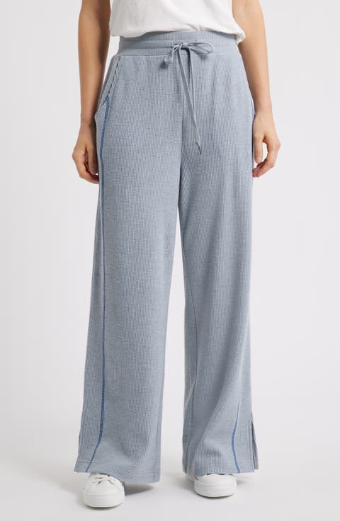 Contrast Stitch Waffle Knit Lounge Pants
