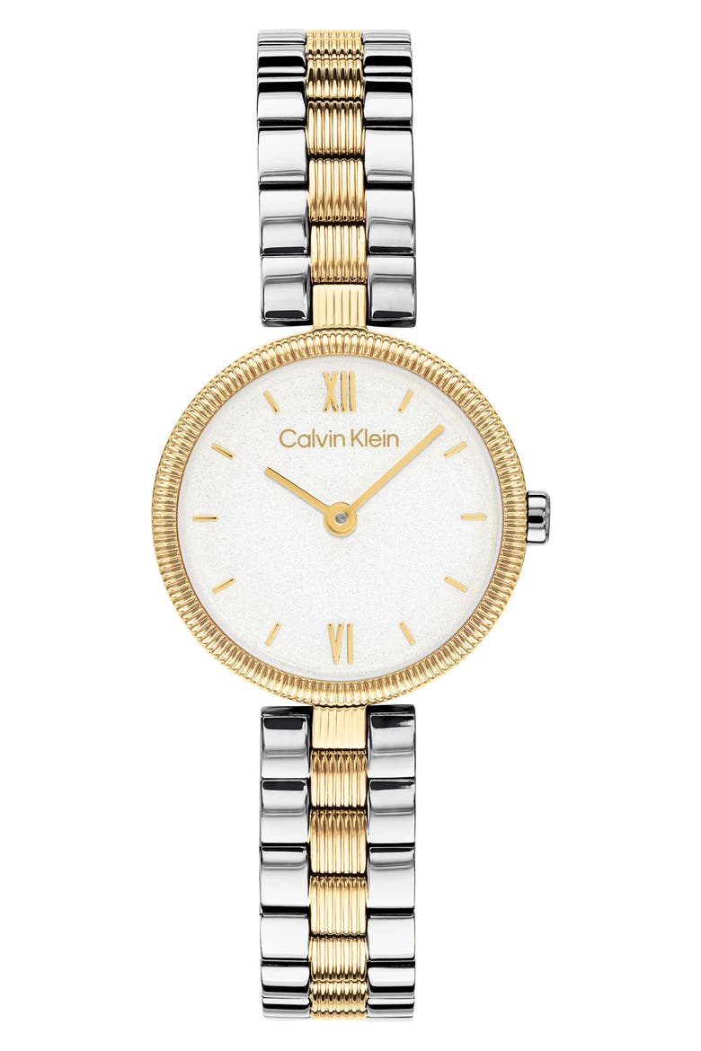 Gleam Quartz Bracelet Watch, 24mm, Main, color, WHITE