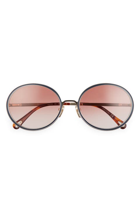 60mm Gradient Round Sunglasses