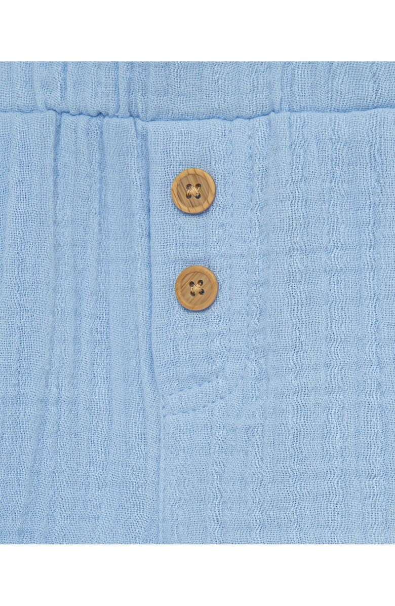 Little Me Check Button-Up Shirt & Shorts Set, Alternate, color, Blue