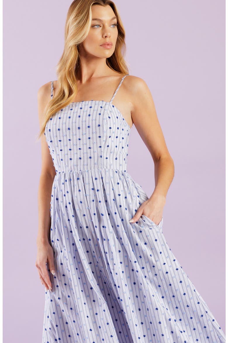 Textured Dot Midi Dress, Alternate, color, BLUE