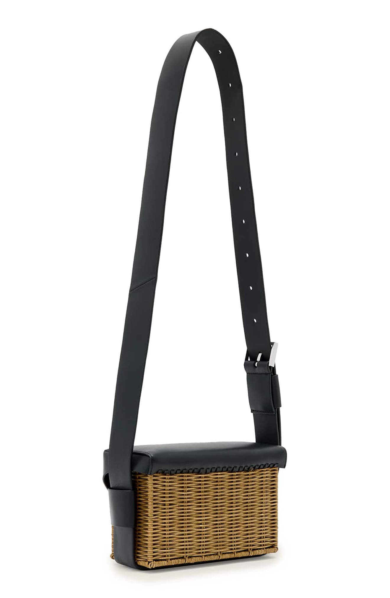 Monique Wicker Crossbody, Alternate, color, BISCUIT/ BLACK