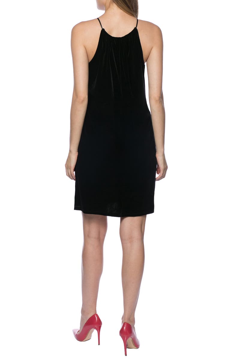Marina Halter Tie Velvet Dress, Alternate, color, 