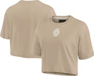 Fanatics Signature Women's Fanatics Signature Khaki Portland Trail Blazers Elements Super Soft Boxy Cropped T-Shirt