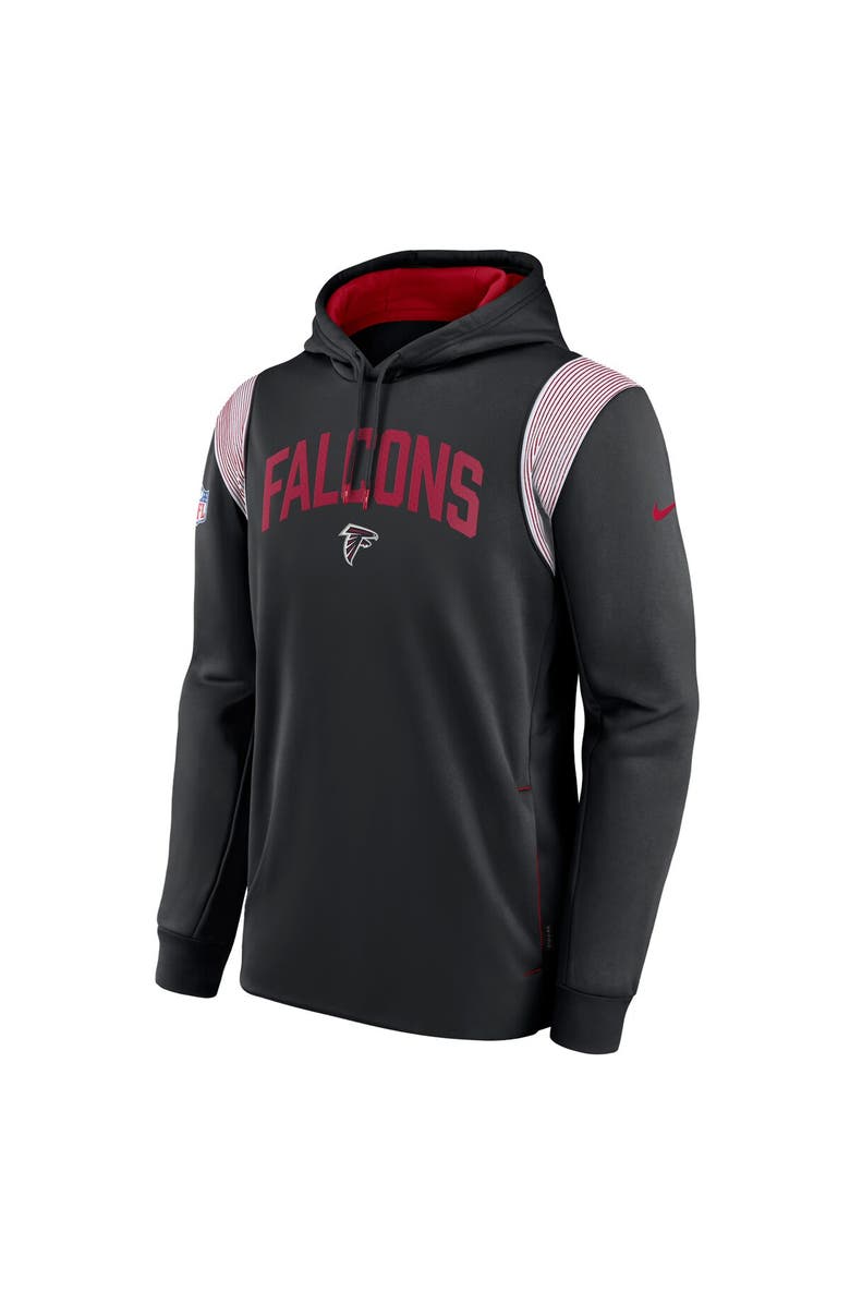 Nike Men's Nike Black Atlanta Falcons Sideline Athletic Stack Performance Pullover Hoodie, Alternate, color, Black