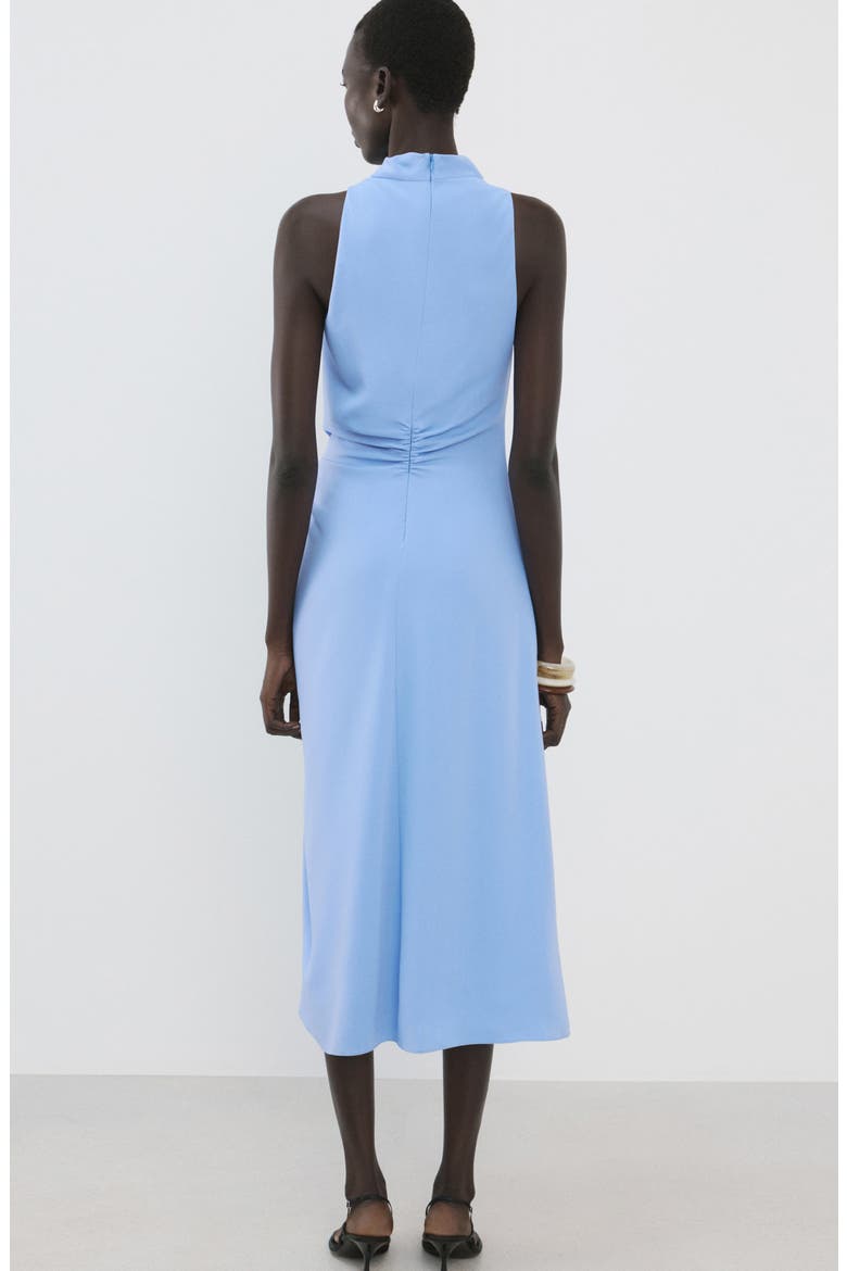 Ruched Sleeveless Midi Dress, Alternate, color, SKY BLUE