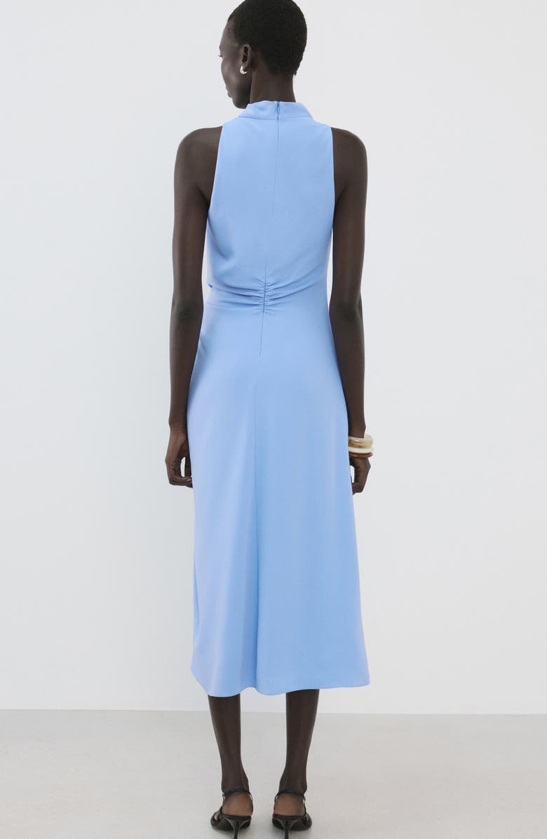MANGO Ruched Sleeveless Midi Dress, Alternate, color, 