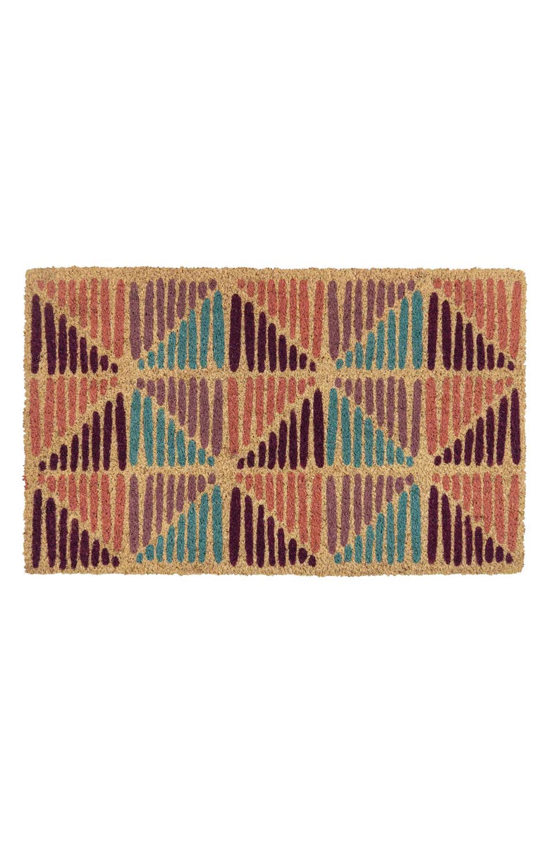 ENTRYWAYS Macramé Doormat, Main, color, Pink