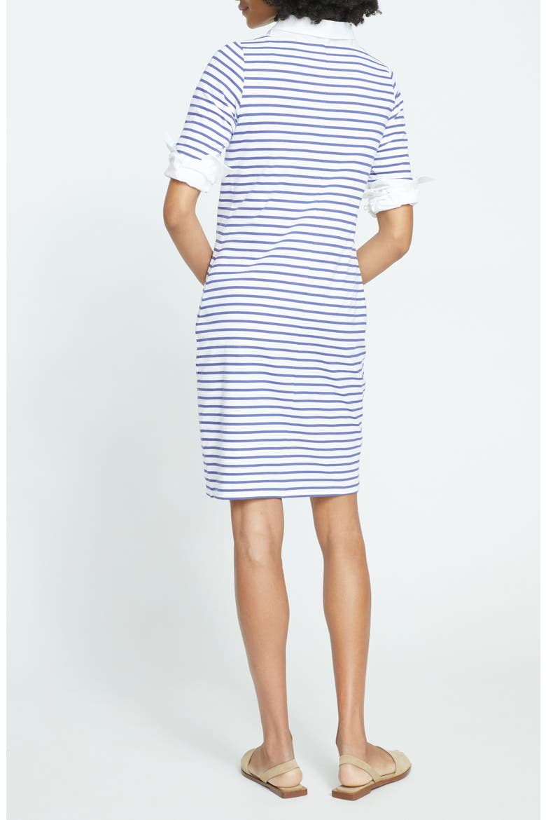 Belle Breton Stripe Cotton Jersey Dress, Alternate, color, WHITE/ NAVY STRIPE
