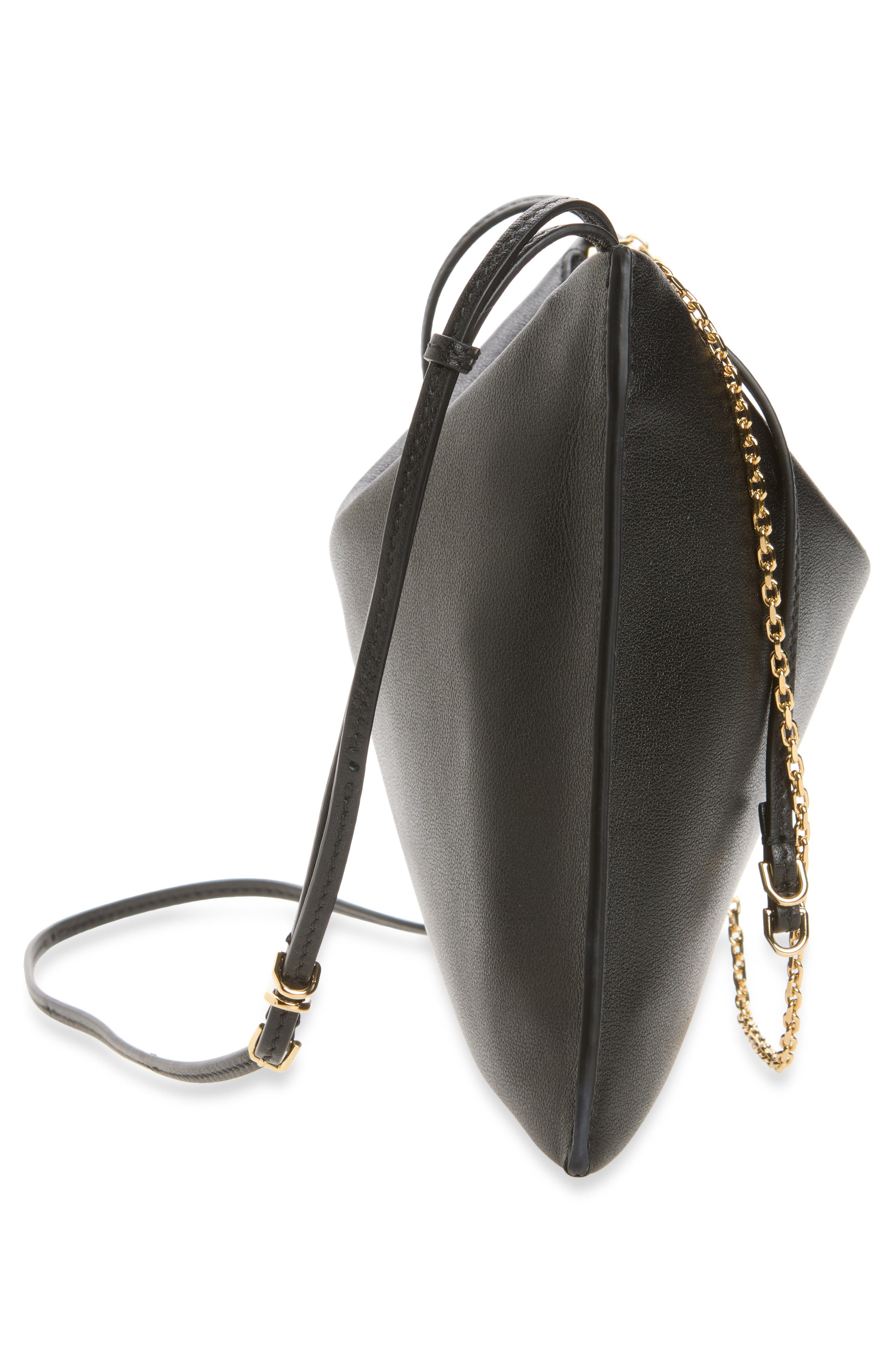 Voyou Pochette Leather Shoulder Bag, Alternate, color, BLACK