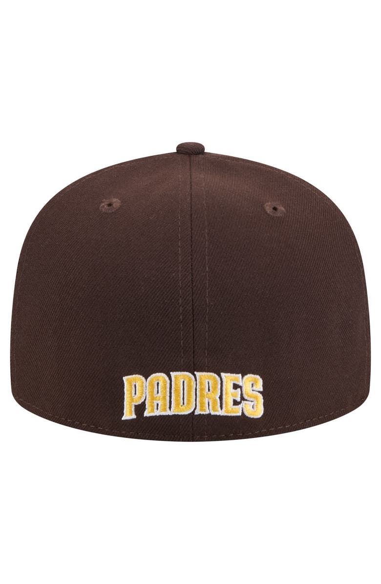 New Era Men's New Era Brown San Diego Padres Overlap 59FIFTY Fitted Hat, Alternate, color, Brown