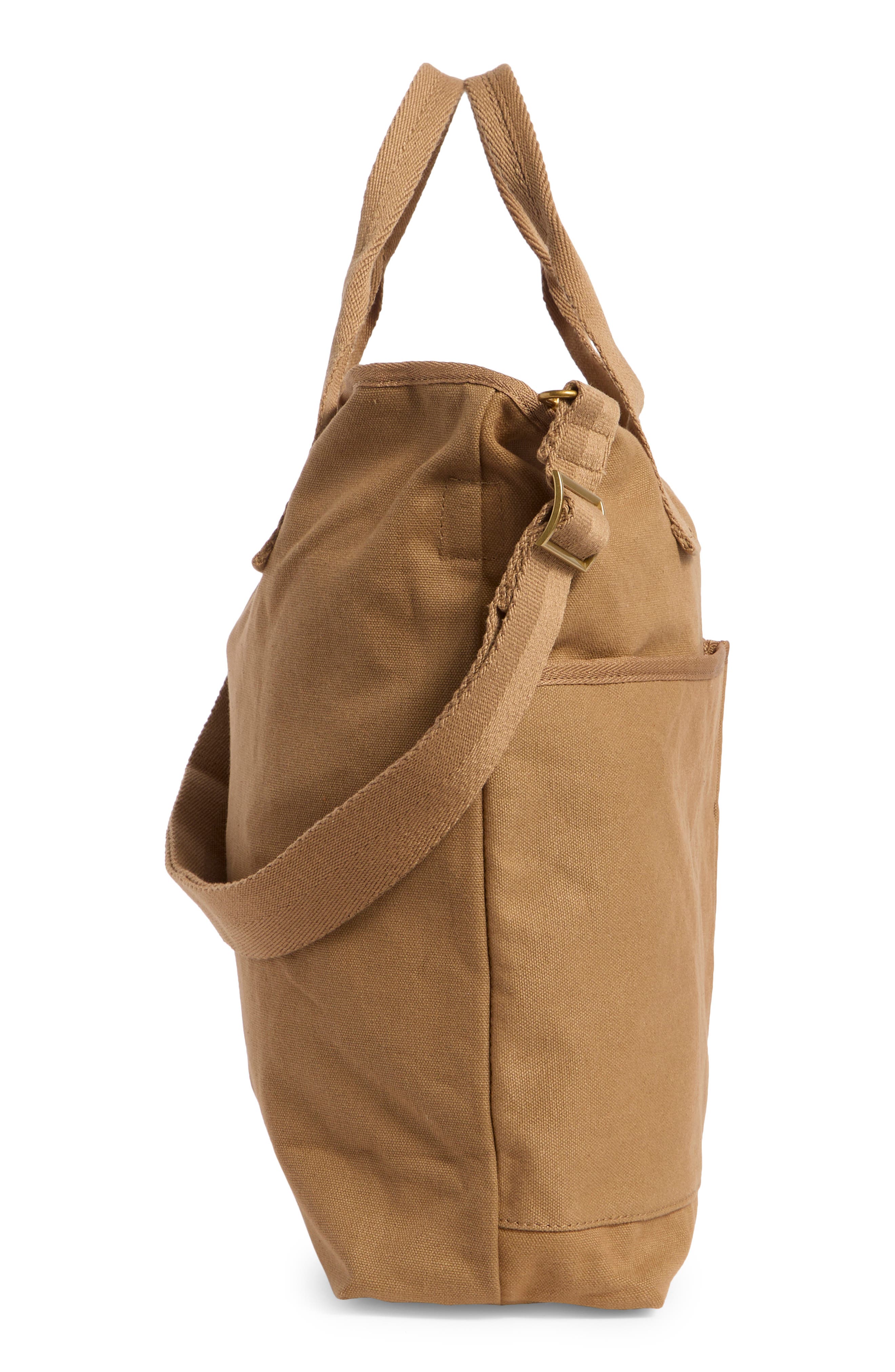 New Amsterdam Leatherworks Ayla Canvas Tote Bag, Alternate, color, Khaki