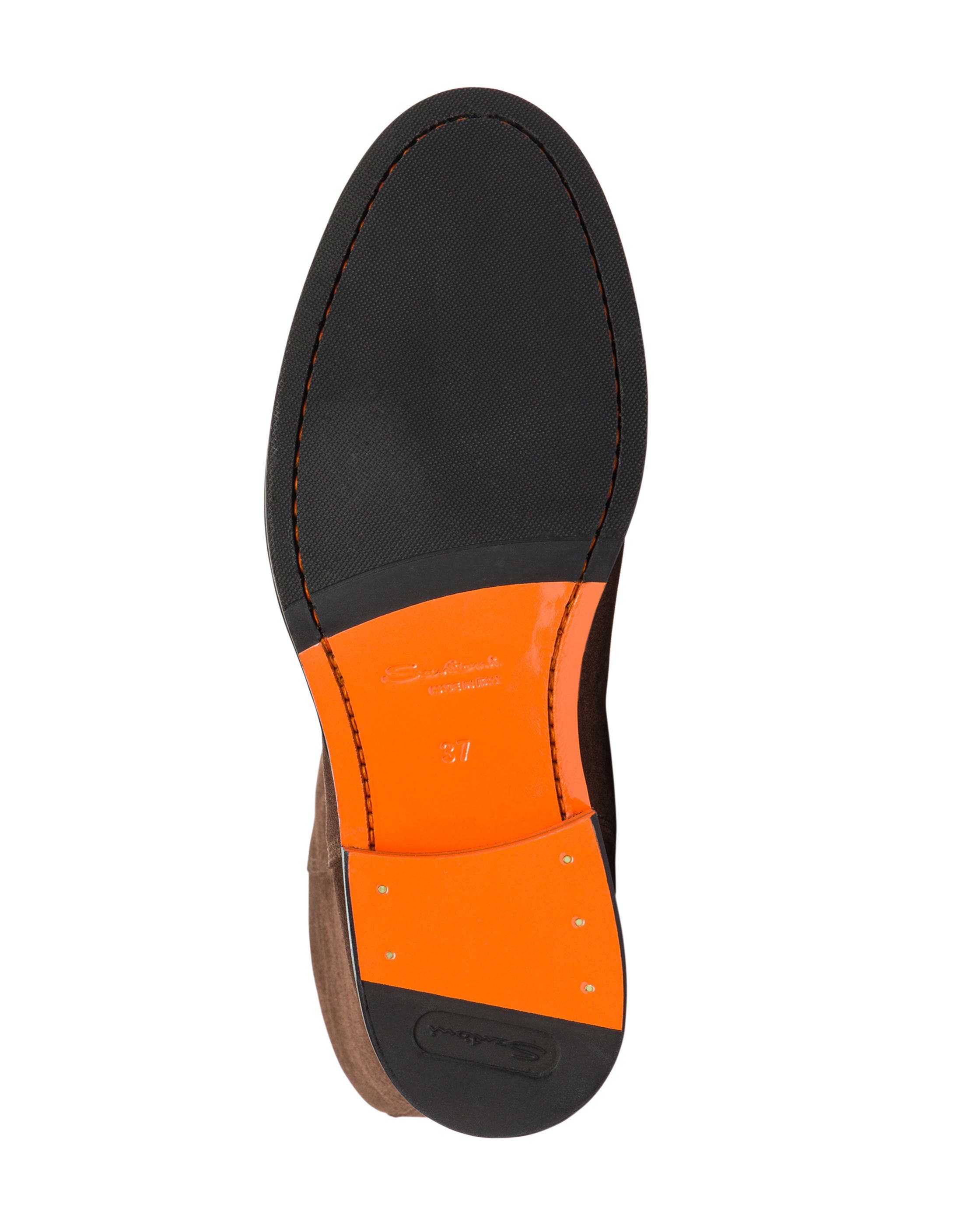 Santoni Leather midi-boot in suede, Alternate, color, Brown