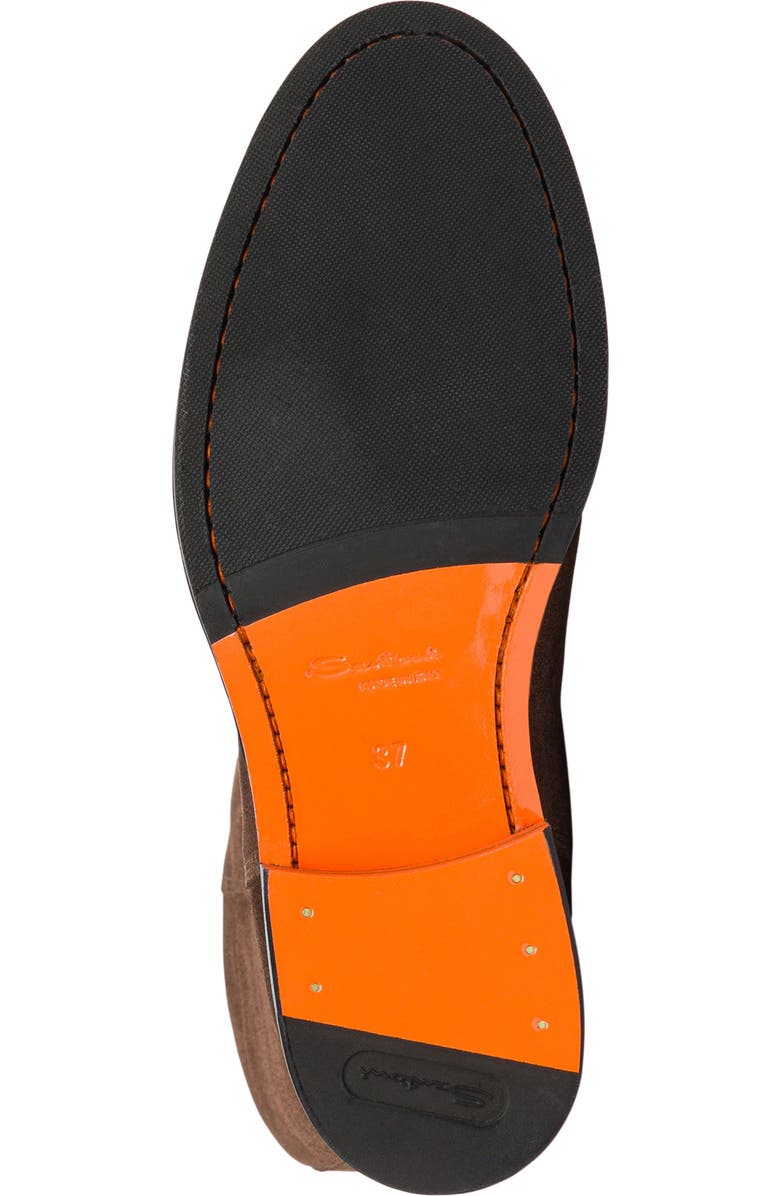 Santoni Leather midi-boot in suede, Alternate, color, Brown