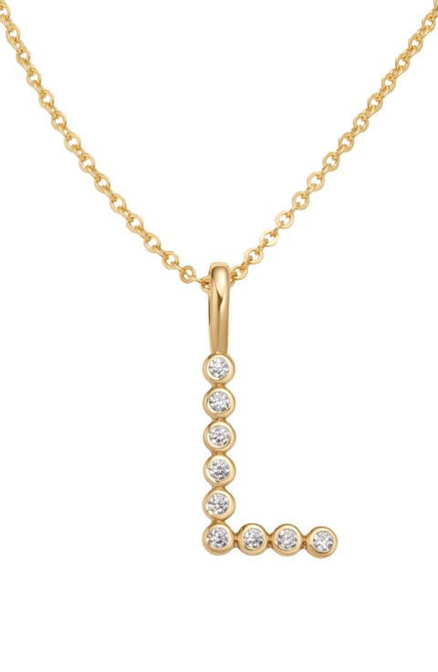 CZ Poppy Initial Necklace