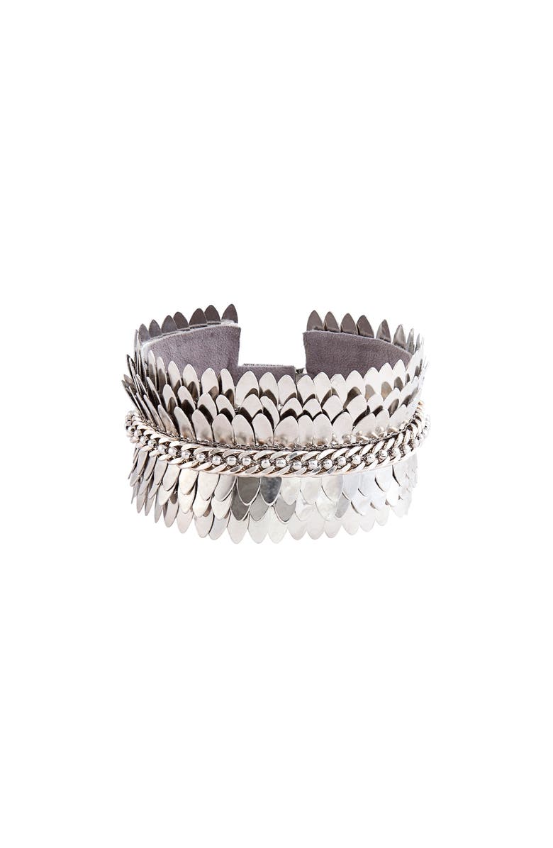 Deepa Gurnani Gigi Cuff Bracelet, Main, color, Silver Tone