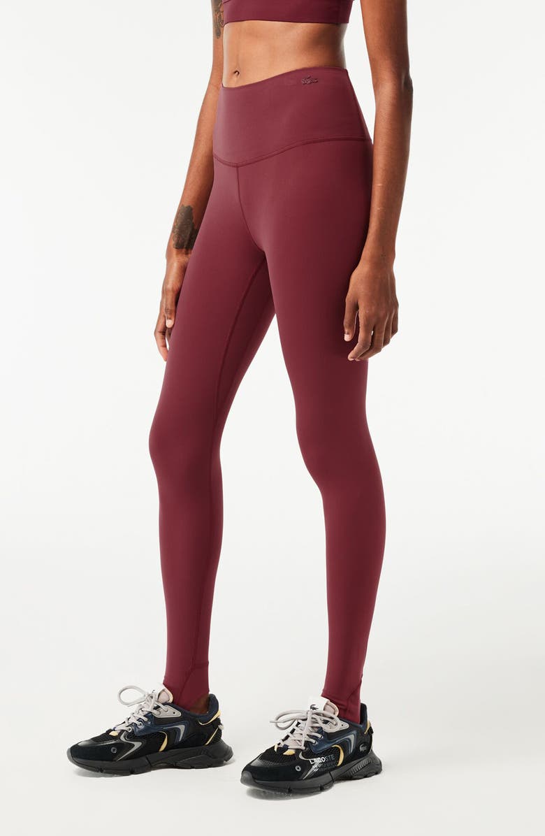 Lacoste Sport Leggings, Alternate, color, Zinfandel