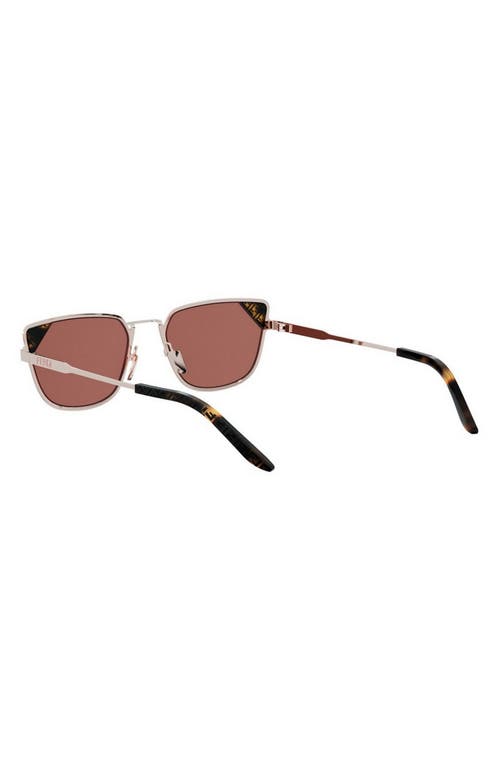 Fendi Signature 53.7mm Rectangular Sunglasses In Metallic