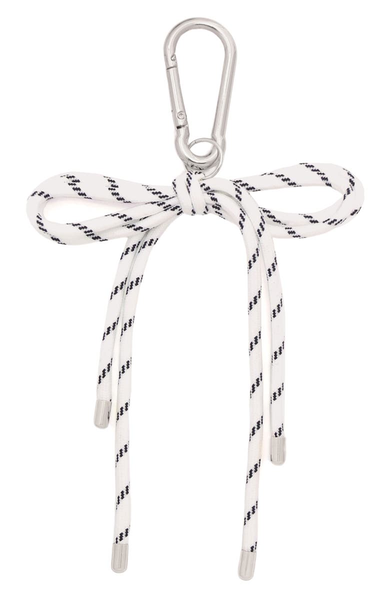 Petit Moments Paracord Bow Keychain, Main, color, White/ Silver