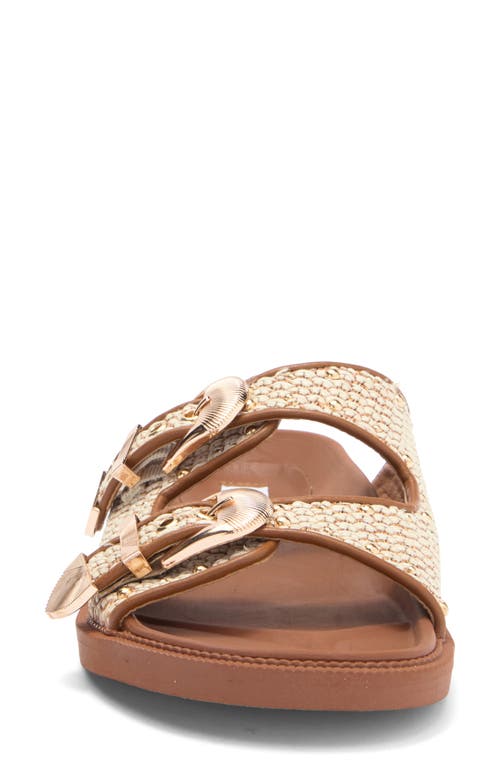 Steve Madden Connely Buckle Slide Sandal In Brown Multi