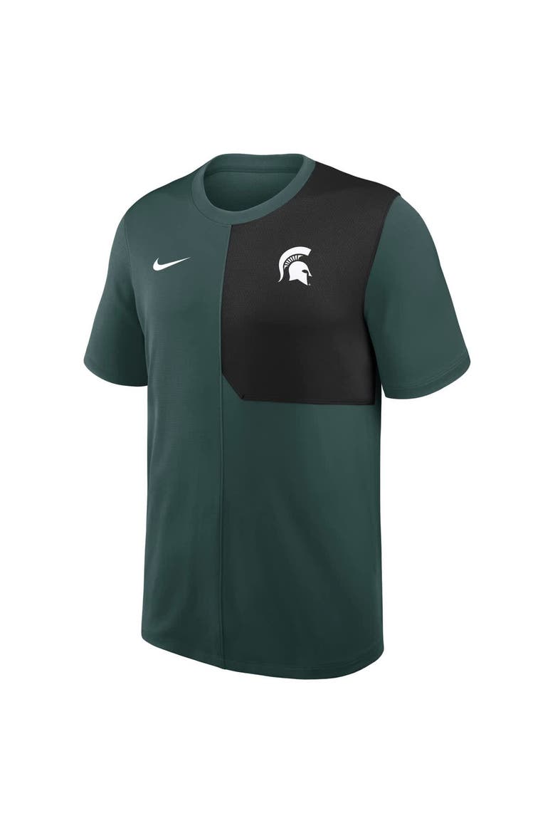 Men's Nike Green Michigan State Spartans 2025 Sideline UV Performance Coach T-Shirt, Alternate, color, Green