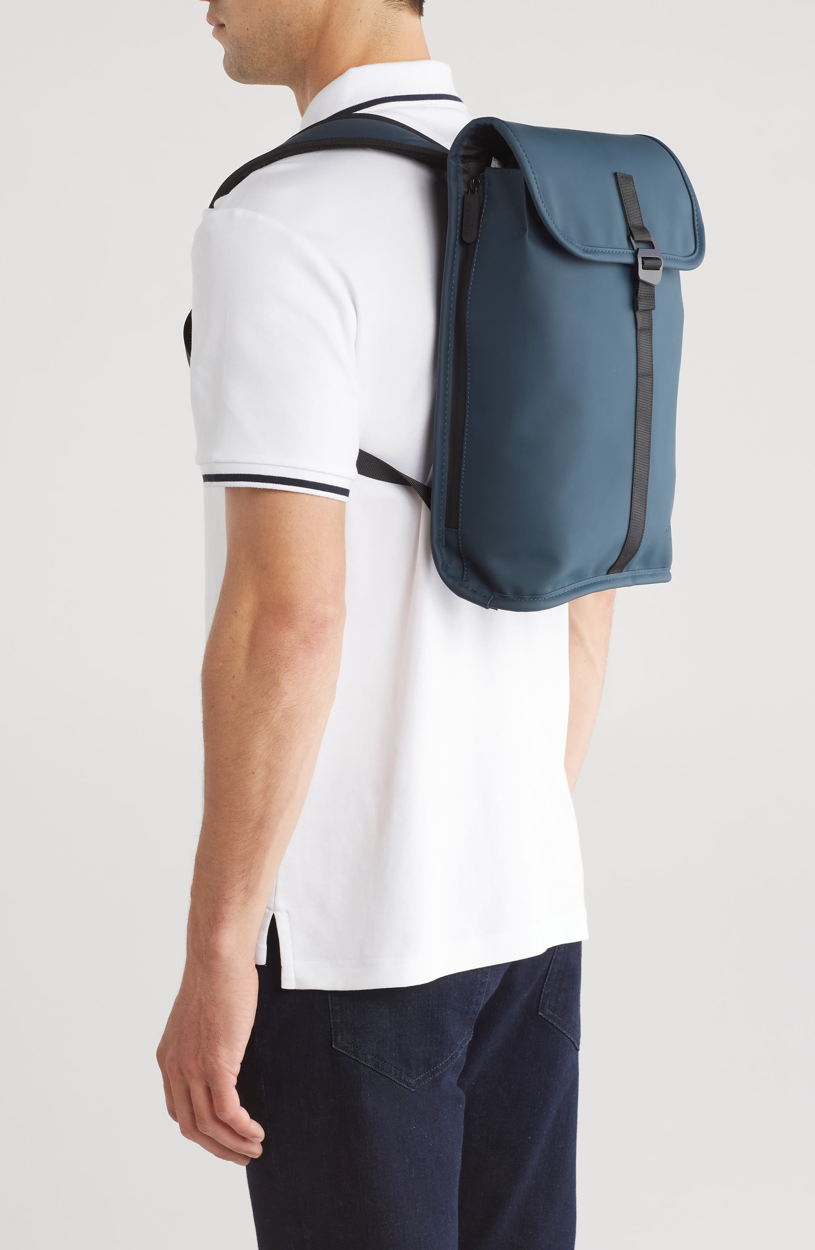 Rubberized Slim Laptop Backpack, Alternate, color, BLUE