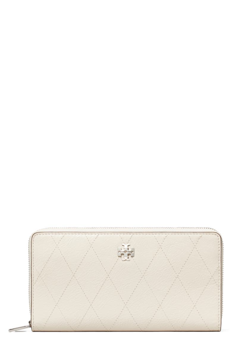 Charlie Leather Continental Zip Wallet, Main, color, LIGHT CREAM