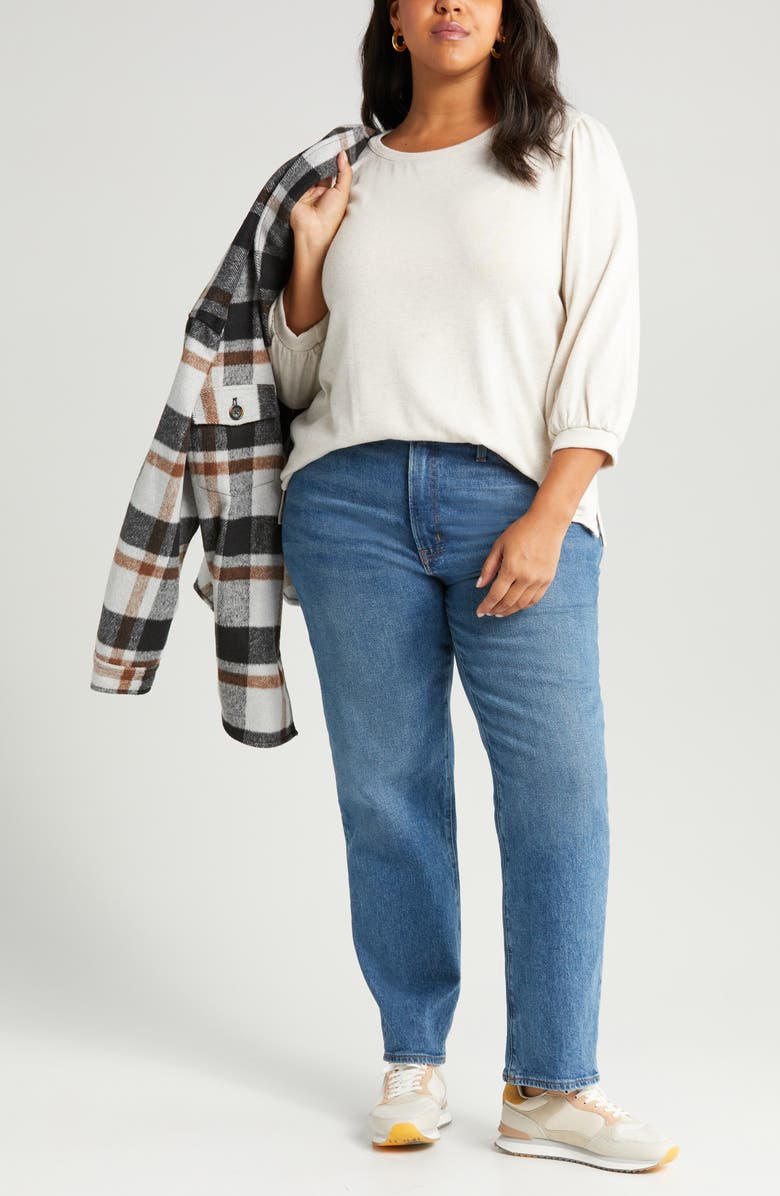 Caslon<sup>®</sup> Cozy Puff Sleeve Top, Main, color, 