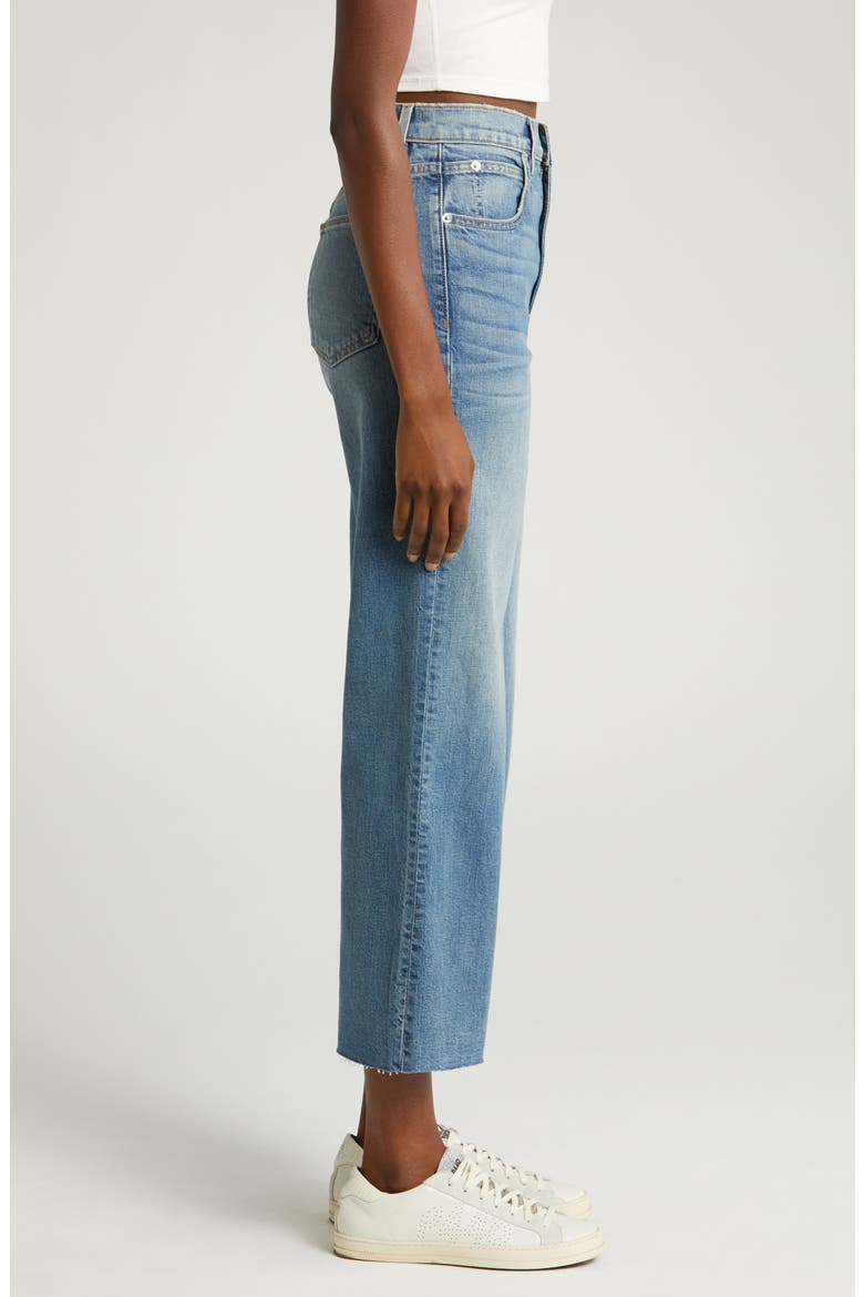 Grace Raw Hem High Waist Crop Wide Leg Jeans, Alternate, color, BLUE BIRD