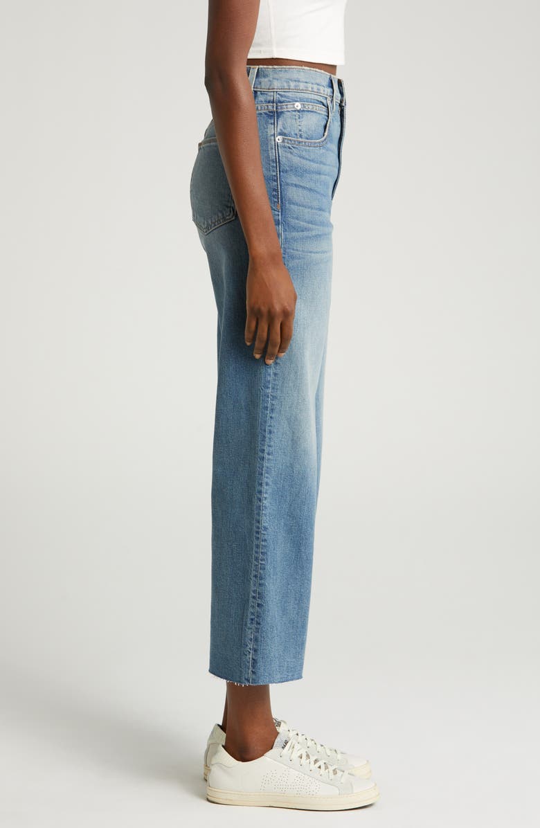 SLVRLAKE Grace Raw Hem High Waist Crop Wide Leg Jeans, Alternate, color, Blue Bird