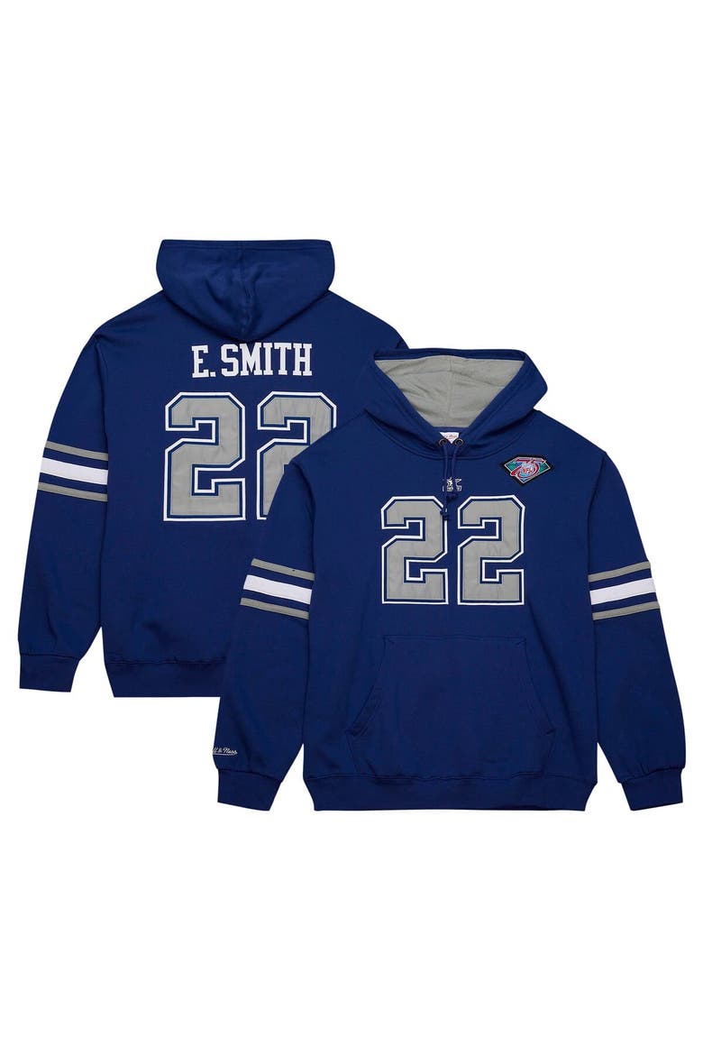 Men's Mitchell & Ness Emmitt Smith Navy Dallas Cowboys Retired Player Name & Number Pullover Hoodie, Main, color, Navy