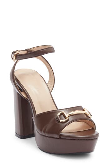 Wild Diva Lounge Alice Platform Sandal In Brown