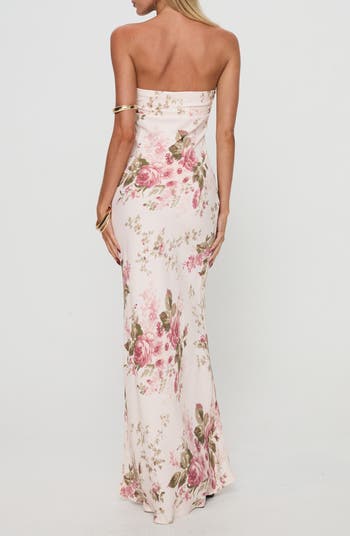 Abeila Floral Strapless Maxi Dress