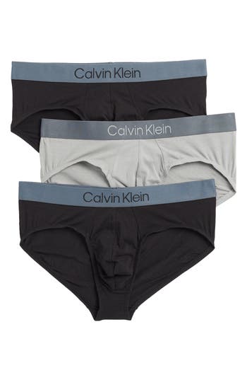 Calvin Klein Assorted 3-pack Modal Briefs In Black/wolf