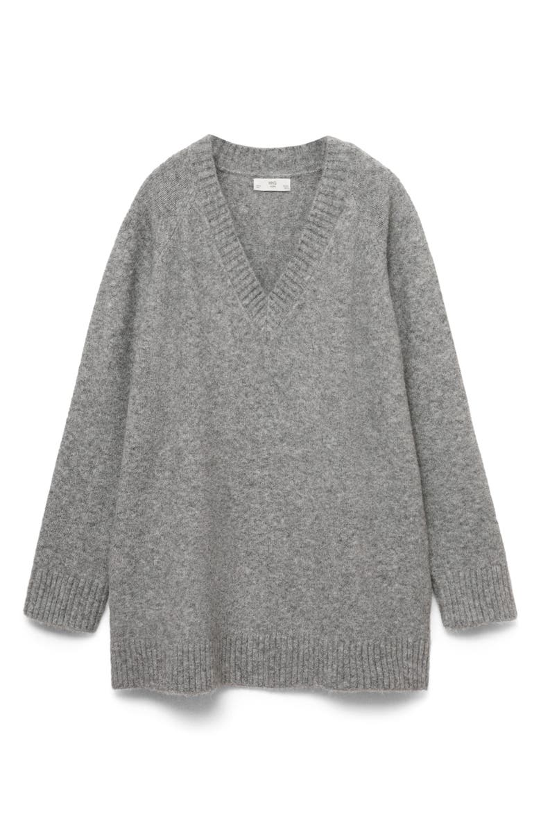 MANGO Oversize V-Neck Sweater, Alternate, color,