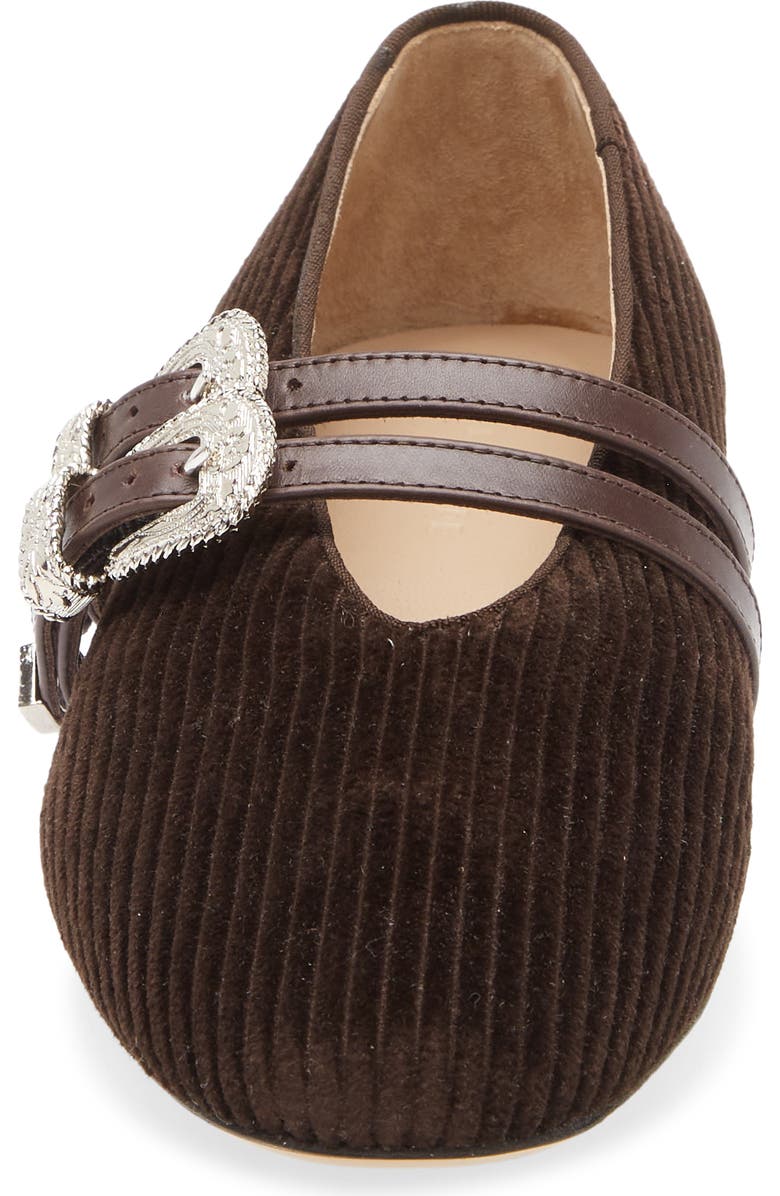 Le Monde Beryl Claudia Corduroy Mary Jane Flat, Alternate, color, Chocolate